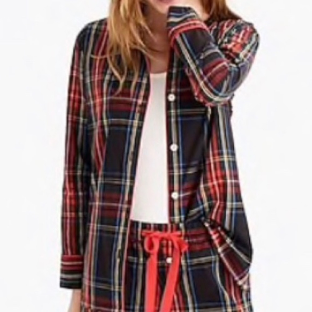 J.CREW Vintage Stuart Black Tartan Pajama Shirt